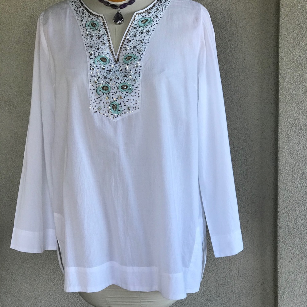 Adrienne Vittadini embellished tunic